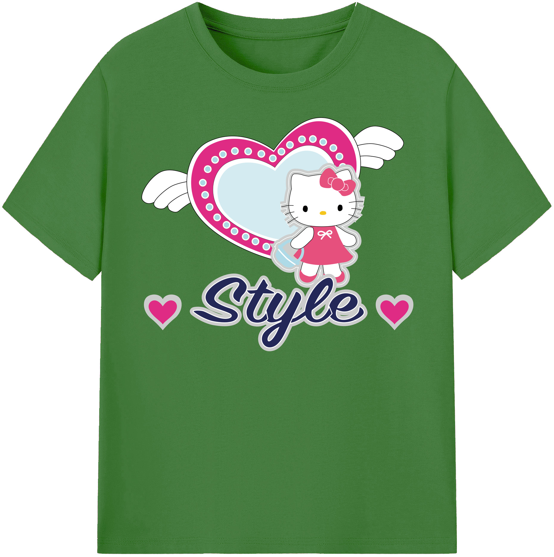 （画像用） Hello Kitty ハローキティ レディースカジュアルプリントTシャツ（綿100％）